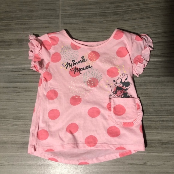 Disney Minnie Mouse Skirt & Polk A Dot Top Outfit Pink Size 3T - Picture 2 of 5